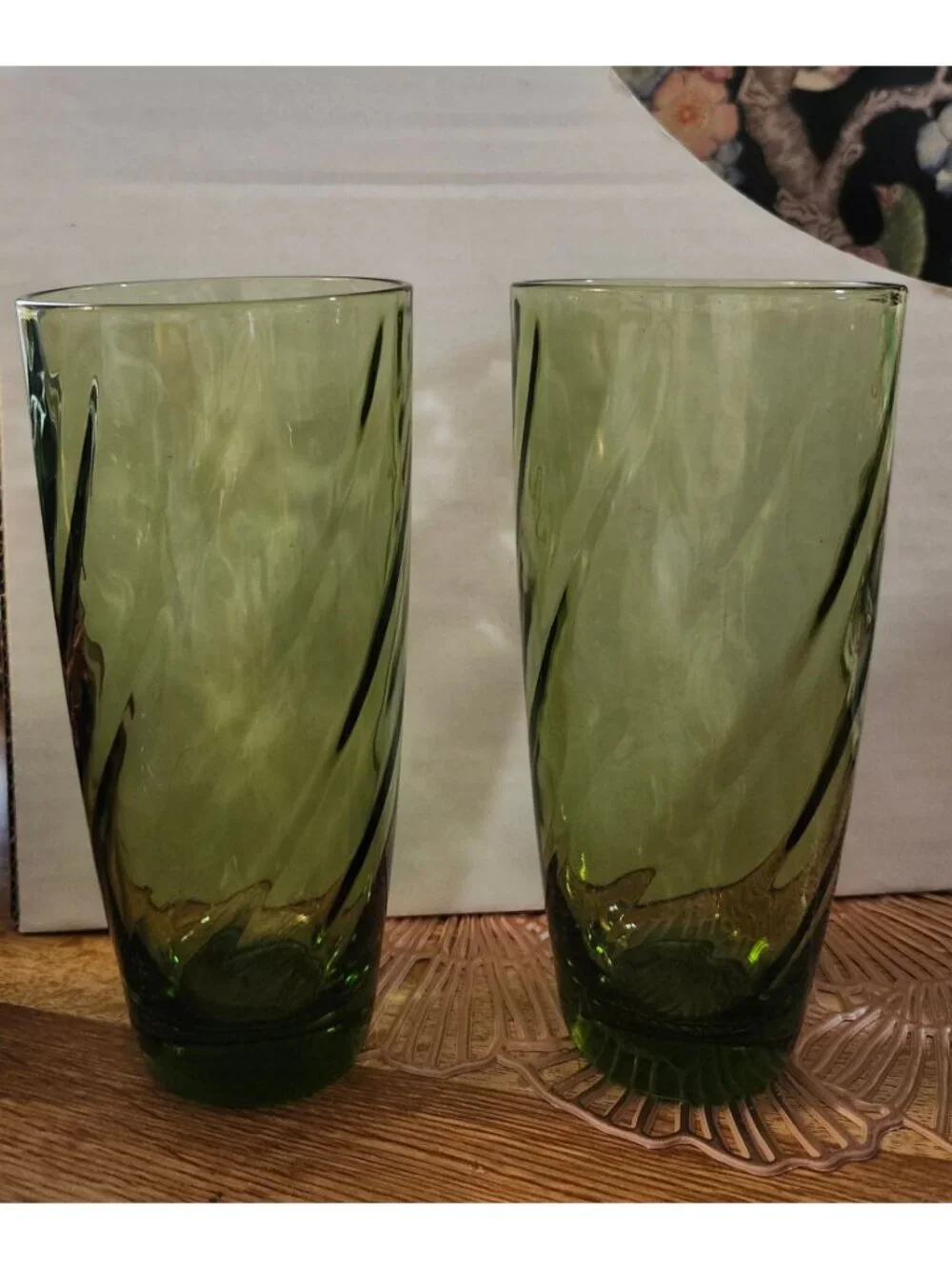 Optic Drinking Glasses Avocado Green Tall Tumblers